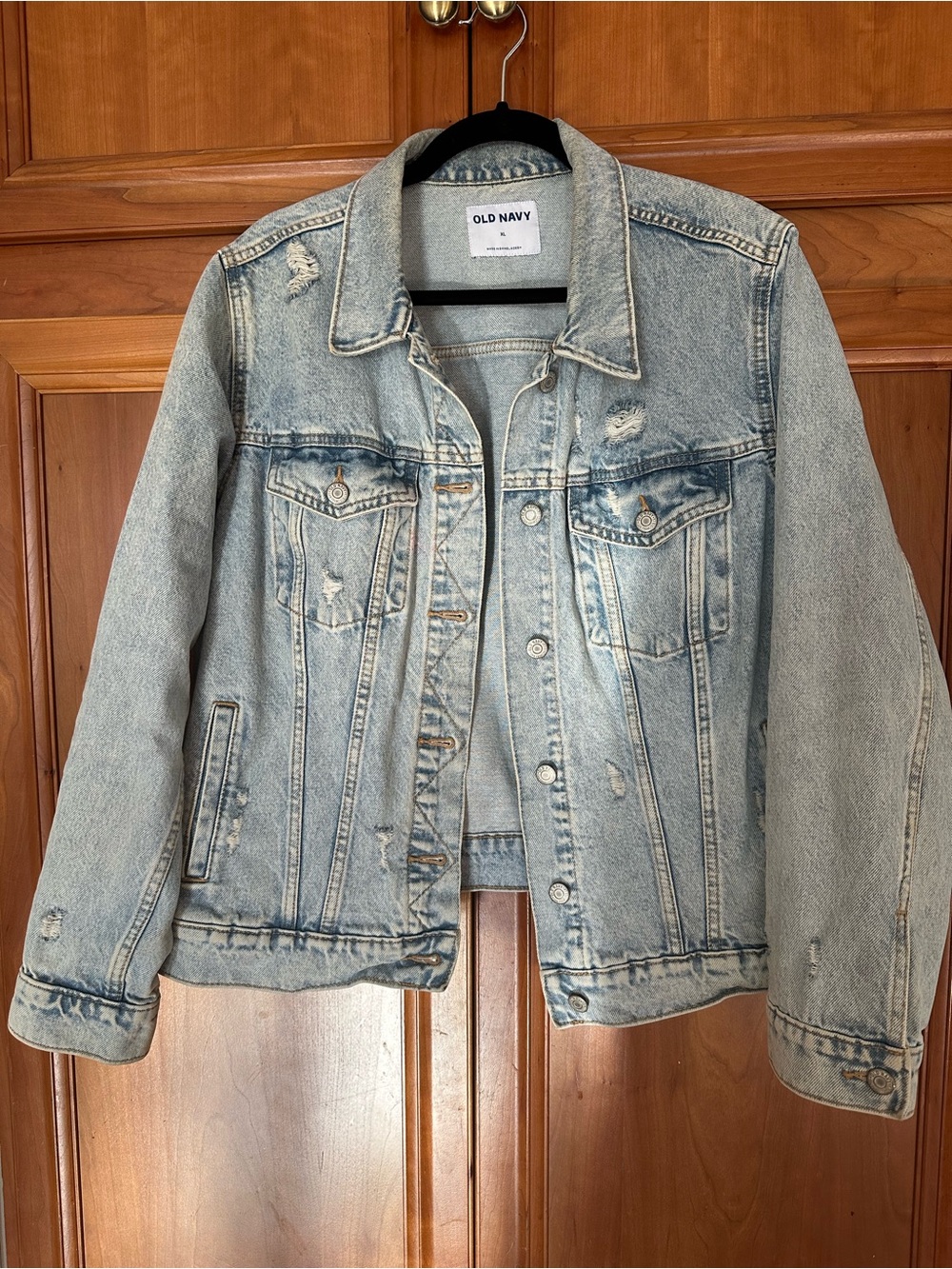 Old Navy Light Blue Distressed Denim Jacket
